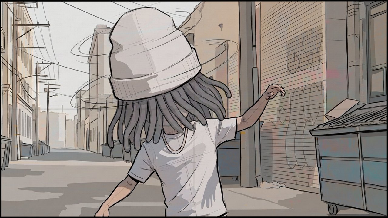 Music Video - Narrative - storyboard frame 5 by Dakota Warren